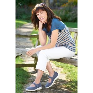 Womens Wide Fit Touch Strap Canvas Shoes - Jura