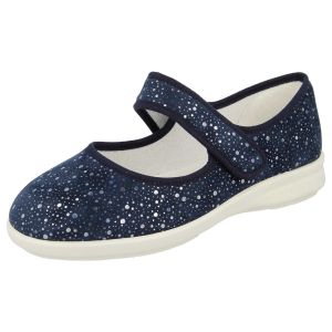 Womens Wide Fit Touch Strap Stretch Canvas Shoes - Bombay