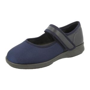 Womens Wide Fit Stretch Fabric Mary Jane House Shoes - Eve