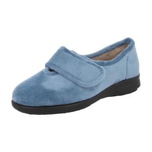 Womens Wide Fit Touch Fastening Easy Entry Slippers - Fountain