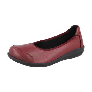 Womens Wide Fit Stretch Pump Court Flat Shoes - Whitethroat