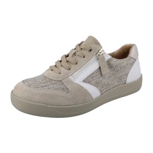 Womens Wide Fit Easy Access Lace Up Flat Casual Shoes - Cedar