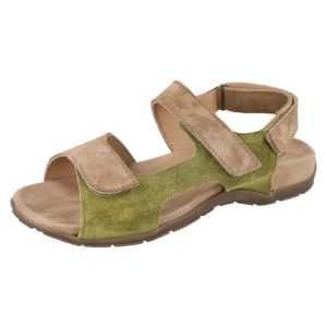 Womens Wide Fit Touch Strap Flat Sandal - Eucalyptus