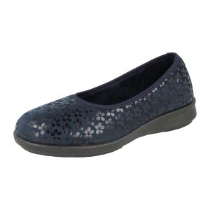 Womens Wide Fit Stretch Fabric Slip-On House Shoes - Virginia