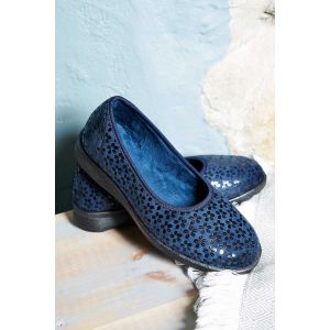 Womens Wide Fit Stretch Fabric Slip-On House Shoes - Virginia