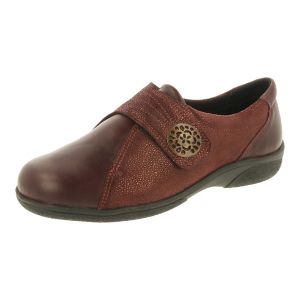 Womens Wide Fit Touch Strap Easy Access Flat Shoes - Pacific