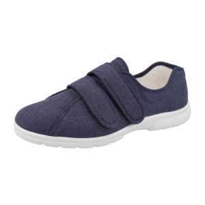 Mens Wide Fit Touch Strap Easy Access Canvas Shoes - Harris