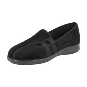 Womens Wide Fit Easy On House Shoe Slippers - Cat