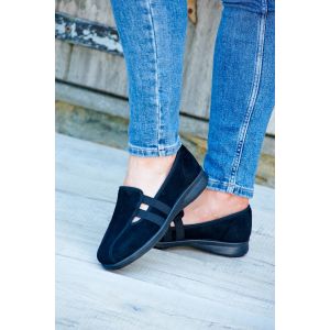 Womens Wide Fit Easy On House Shoe Slippers - Cat