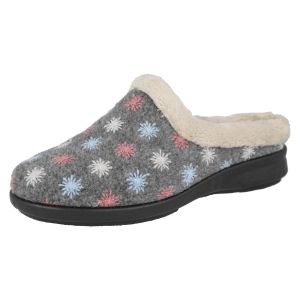 Womens Wide Fit Slip-On Mule Slippers - Tracey