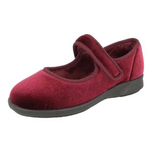Womens Wide Fit Stretch Fabric Mary Jane Slippers - Whitby