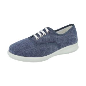 Womens Wide Fit Lace Up Canvas Shoes - Tara