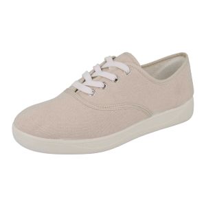 Womens Wide Fit Lace Up Canvas Pumps - Banff