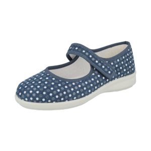 Womens Wide Fit Touch Strap Canvas Shoes - Latisha