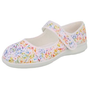 Womens Wide Fit Touch Strap Canvas Shoes - Abstract