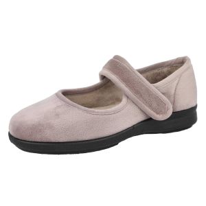 Womens Wide Fit Touch Fastening Slippers - Trilby