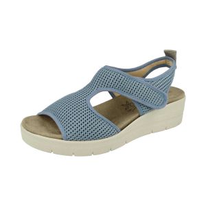 Womens Wide Fit Wedge Stretch Sandals - Dove