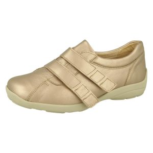 Womens Wide Fit Touch Strap Easy Access Flat Shoes - Bullfinch