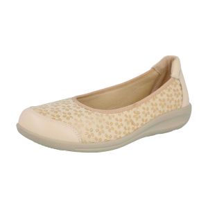 Womens Wide Fit Stretch Upper Pump Court Flat Shoes - Auk