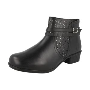 Womens Wide Fit Zip Fastening Ankle Boots - Sky