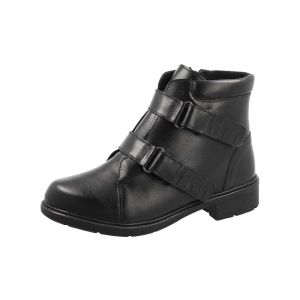 Womens Wide Fit Strap Fastening Easy Access Ankle Boots - Badger