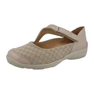 Womens Wide Fit Pull Back Strap Mary-Jane Shoes - Newt
