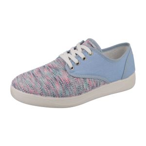 Womens Wide Fit Lace Up Canvas Shoes - Giraffe