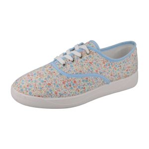 Womens Wide Fit Lace Up Canvas Shoes - Kangaroo