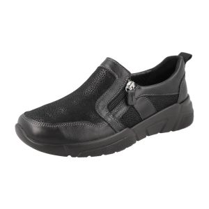 Womens Wide Fit Side Zip Easy Access Casual Shoes - Worth