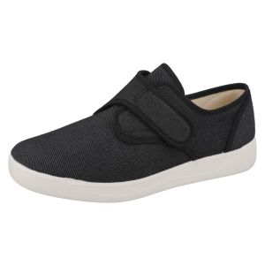 Womens Wide Fit Touch Strap Canvas Shoe - Casey
