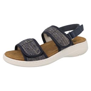 Womens Wide Fit Touch Fasten Flat Sandal - Wallis