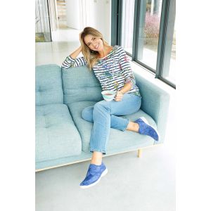 Womens Wide Fit Touch Strap Flat Shoe - Cassandra