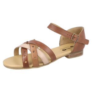 Womens Wide Fit Full Back Flat Sandal - Okra