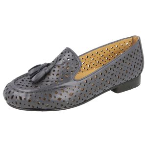 Womens Wide Fit Punched Design Loafers - Driffield