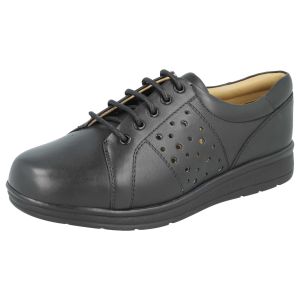 Womens Wide Fit Lace Up Flat Shoes - Lola