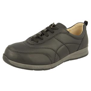 Womens Wide Fit Faux Leather Trainer - Daytona