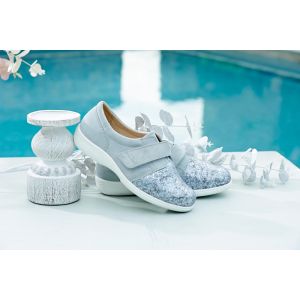 Womens Wide Fit Easy Access Stretch Flat Shoes - Firecrest